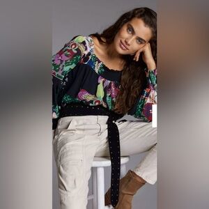 #96 🍀 Anthropologie Floral Blouse
